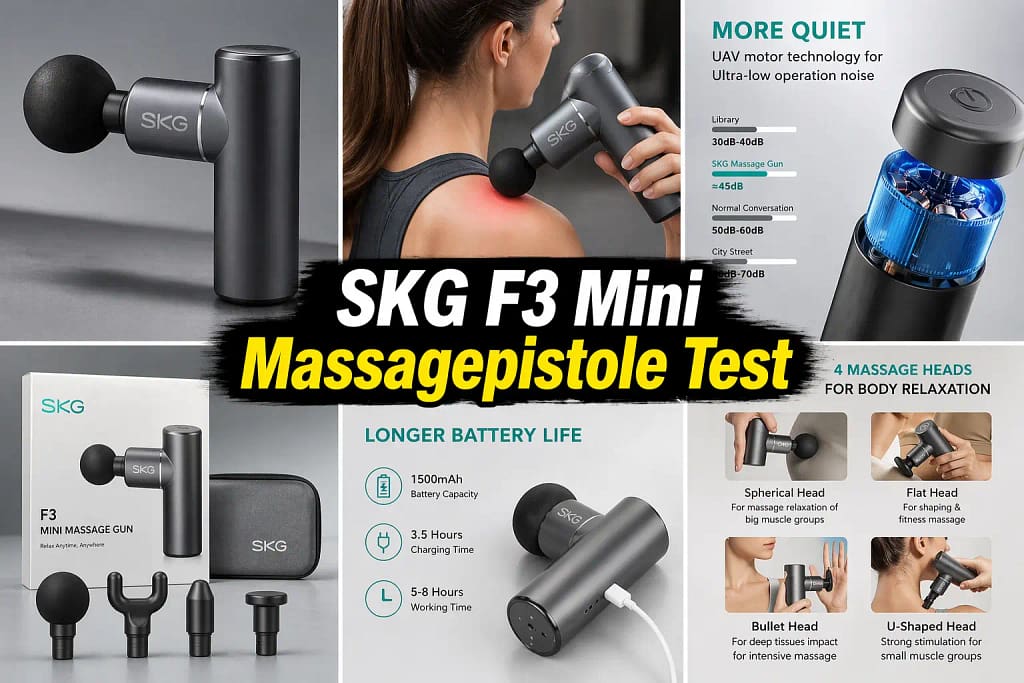 SKG F3 Massagepistole Test – Kompakte Leistung für maximale Entspannung
