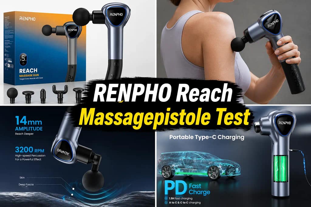 RENPHO Reach Massagepistole Test – Innovative Technologie für Muskelentspannung und Regeneration
