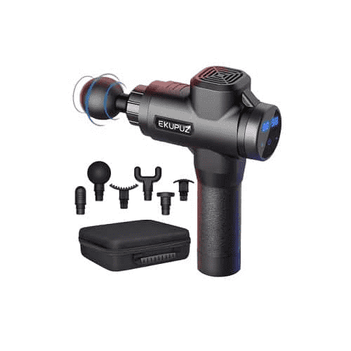 EKUPUZ Massagepistole Test W005 - Massage Gun 2023, 2500mAh Massage Gun für Nacken Schulter Rücken mit 30 Geschwindigkeiten und 6 Massageköpfen.