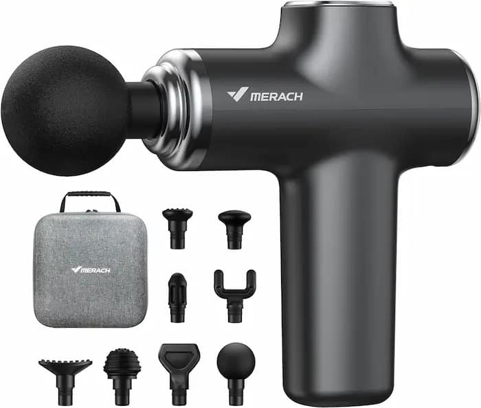 Entdecken Sie die Kraft der Merach Mini-Massagepistole für unterwegs